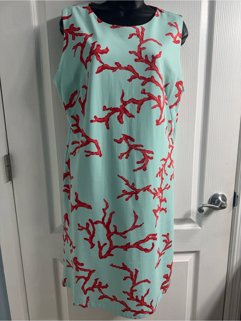 J.McLaughlin Sophia Sleeveless Dress Aqua/Coral Size XL